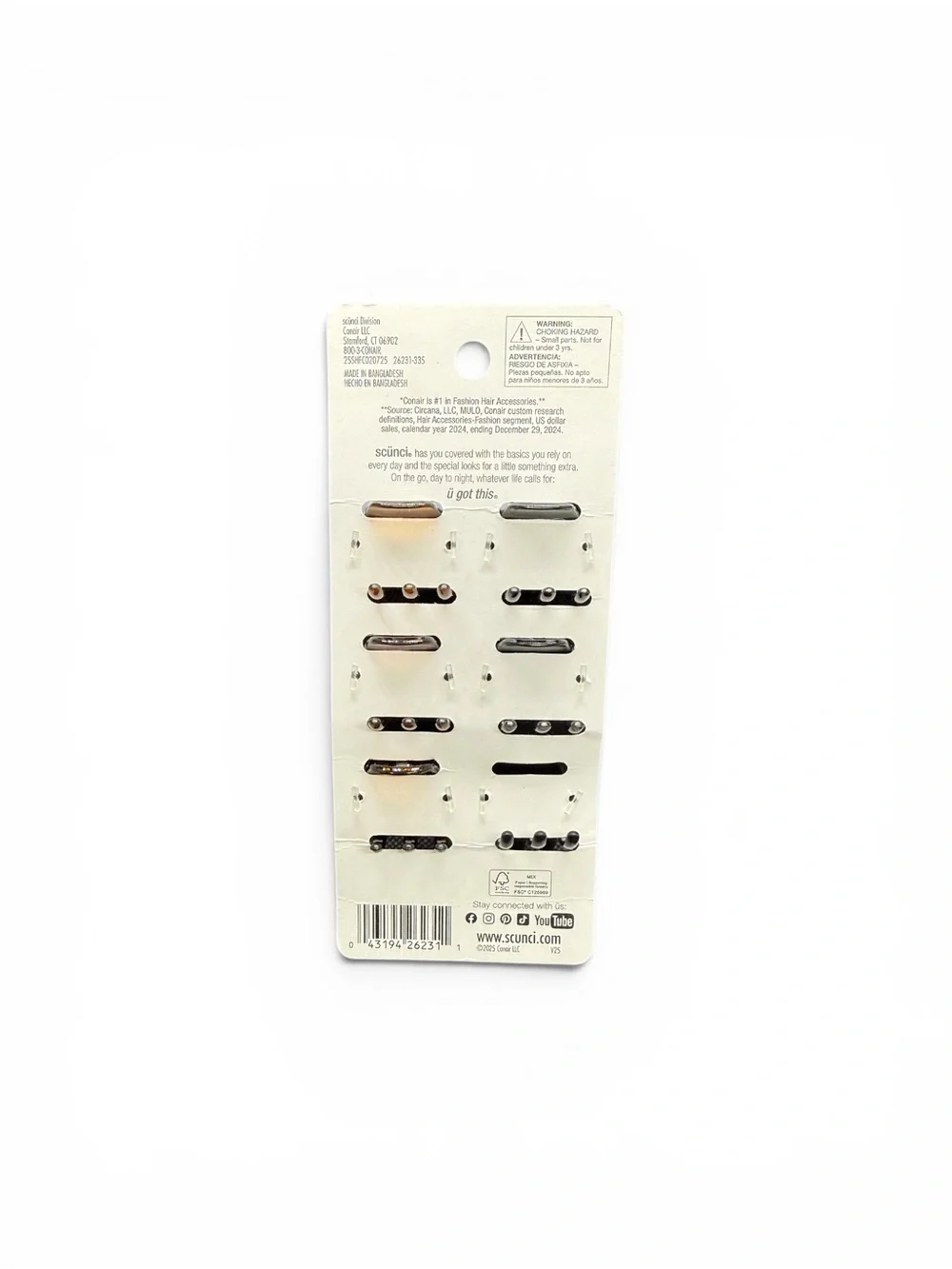 🏷️‼️5/$25🏷️‼️🖤🤎SCUNCI🖤🤎All Hair Mini Claw Clips/Black & Tortoiseshell (6pc)/NIP